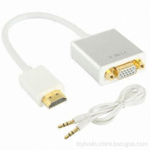 Full HD 1,080P 19-pin HDMI® Male to VGA Female Video/Audio Adapter Cable with 22cm Length